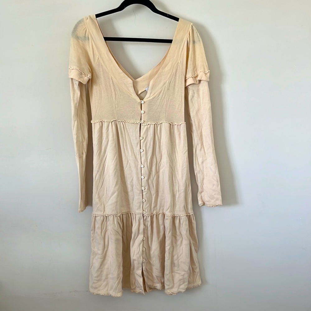 LaROK nude pink dress adjustable sleeves Small